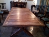 English Walnut X form pannelled dining table
